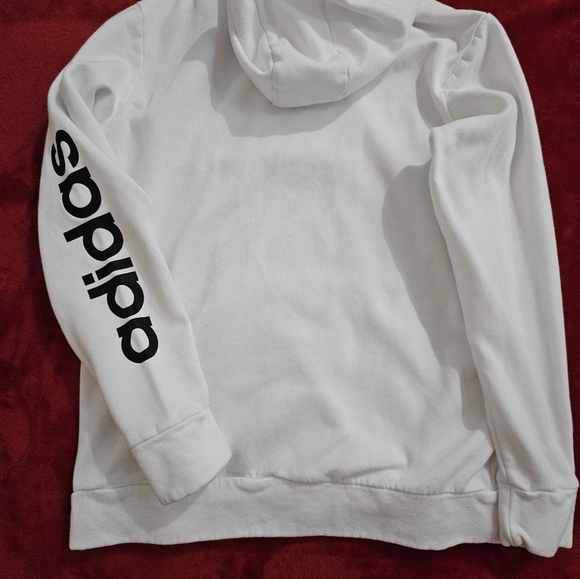 Adidas Men Large White Hoodie-Sweatshirt - Picture 9 of 9